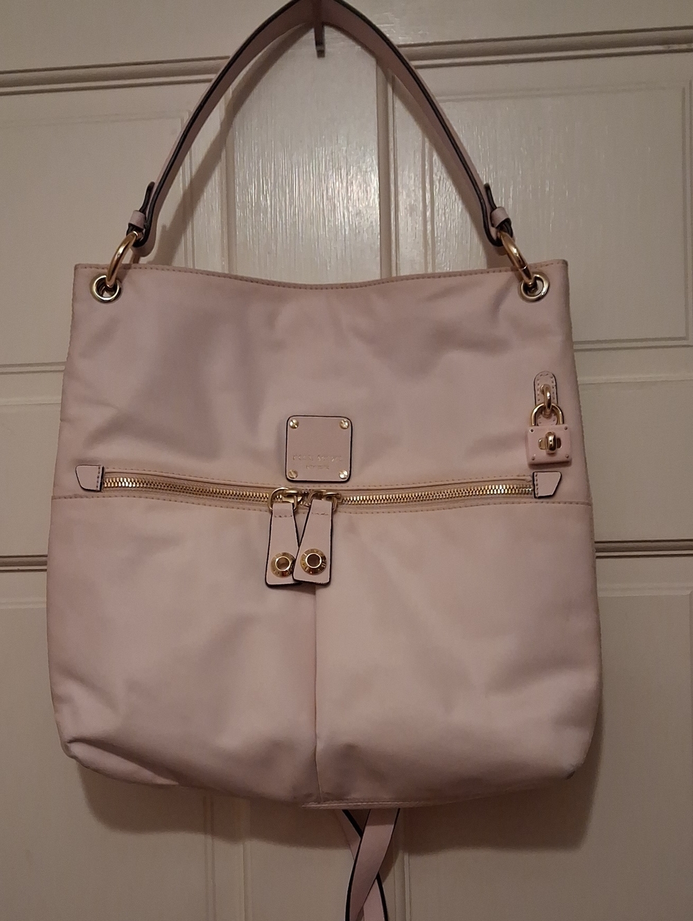 Henri Bendal Pink Nylon And Leather Trim.